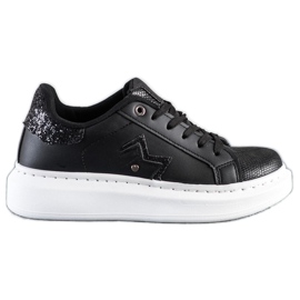 SHELOVET Stilfulde sneakers på platformen sort