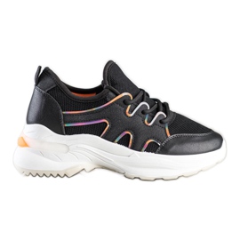 SHELOVET Sorte sneakers med mesh