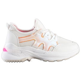 SHELOVET Hvide sneakers med mesh