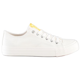 SHELOVET Klassiske hvide sneakers