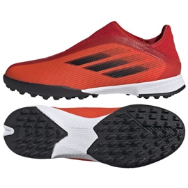 Adidas X Speedflow.3 Ll Tf Jr FY3255 fodboldstøvler flerfarvet appelsiner og røde