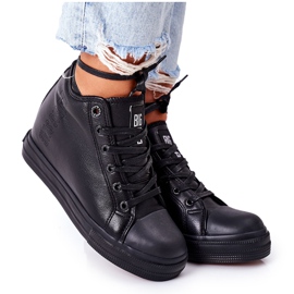 Læder Sneakers On Wedge Big Star EE274127 Sort