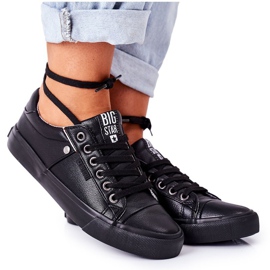 Kvinders lædersneakers Big Star GG274061 Sort