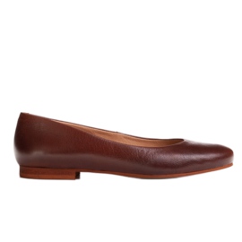 Marco Shoes Brun ballerinaer i læder