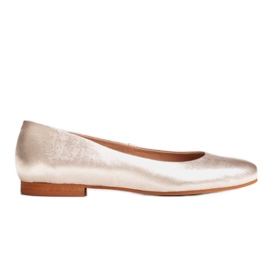 Marco Shoes Guld ballerinaer i ruskind gylden