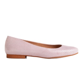 Marco Shoes Naturlige sølvbelagte ruskind ballerinaer lyserød