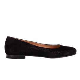 Marco Shoes Sølvbelagte ballerinaer i ruskind sort