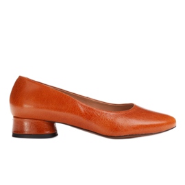 Marco Shoes Brun ballerinaer i læder