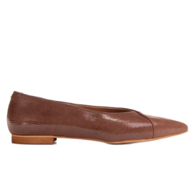 Marco Shoes Brun ballerinaer i ruskind