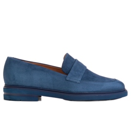 Marco Shoes Marineblå mokasiner på en let sål marine blå