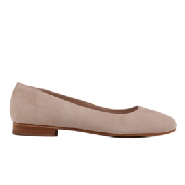 Marco Shoes Elegante ballerinaer lavet af beige naturlig ruskind