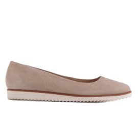 Marco Shoes Kvinders lette ballerinaer lavet af naturlig ruskind med en sporty sål beige