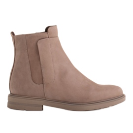 Marco Shoes Lette støvler isoleret med en flad bund lavet af naturligt læder beige