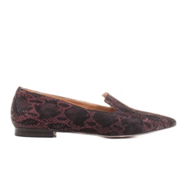 Marco Shoes Lordsy ballerinaer lavet af ruskind i et slangeskindsmønster sort