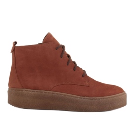 Marco Shoes Lave snørestøvler i blødt læder orange