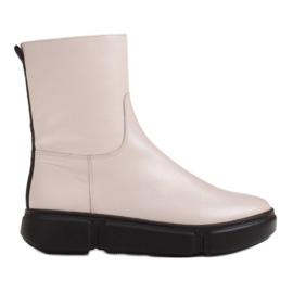 Marco Shoes Sporty hvide ankelstøvler i blødt naturskind