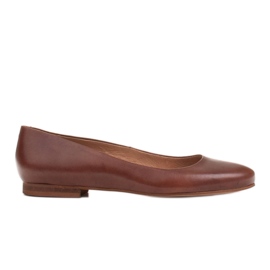 Marco Shoes Ballerinaer lavet af brunlært læder, håndpoleret
