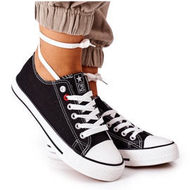 NEWS Kvinders klassiske sorte sneakers med hvid Ecoma sål