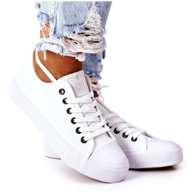 NEWS Kvinders klassiske sneakers Hvid Ecoma med sølvøje
