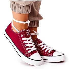 NEWS Dame klassiske sneakers Burgundy Ecoma rød
