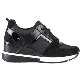 W. Potocki Stilfulde wedge sneakers sort