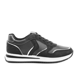 Sorte sneakers med metal detaljer i Delta
