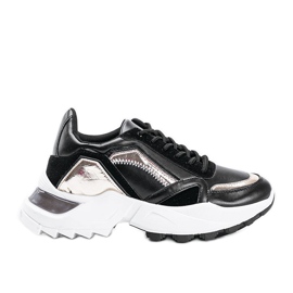 Sorte sneakers med metalliske skær fra Gordani