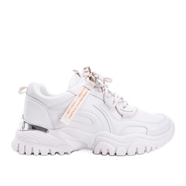 Beige sneakers med en tyk Zooey sål