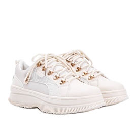 Beige sneakers med en høj Tifel sål