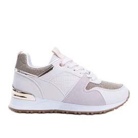 Beige sneakers med gyldent Yoisya -tilbehør
