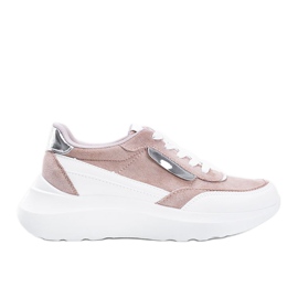 Beige sneakers med en tyk Hella sål hvid khaki