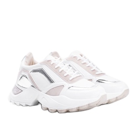 Gordani beige sneakers med metalliske skær