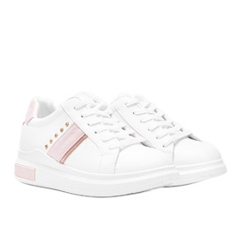 Hvide og lyserøde sneakers med Sashell -nitter