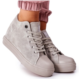 Læder Sneakers On Wedge Big Star II274093 Grå