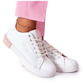 Kvinders lædersneakers Big Star II274033 Hvid-pink lyserød