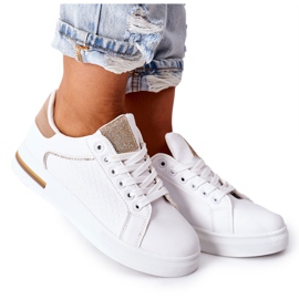 Sportssko Sneakers på platformen hvid og beige Lola