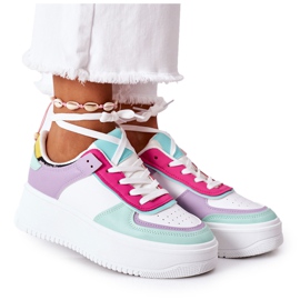 Sportssko Sneakers på platformen hvid-violet frihed flerfarvet