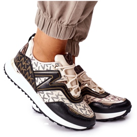 Logowane Sportssko Sneakers Beige og Sort Altid
