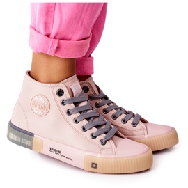 Læderhøje sneakers Big Star II274138 Pink lyserød