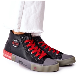 Læderhøje sneakers Big Star II274139 Sort rød