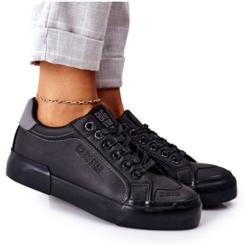 Kvinders lædersneakers Big Star II274029 Sort