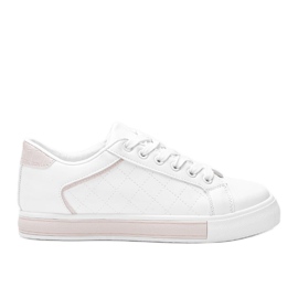 Hvide og beige sneakers med et mønster på overdelen i Turandont