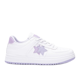 Hvide og lilla sneakers med Polja -stjerner violet