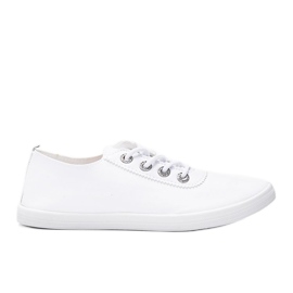 Klassiske hvide sneakers med cubic zirconias fra Silisov