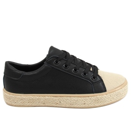 Sorte espadrillessneakers til kvinder NA05P Sort