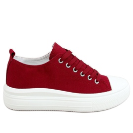 Burgundy sneakers til kvinder PC12P W.RED rød
