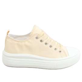 Dame beige sneakers PC12P Beige