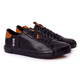 Mænds læder -sneakers Big Star GG174026 Sort