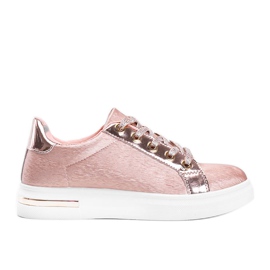 Lyserøde matte sneakers med en hvid Shift -sål