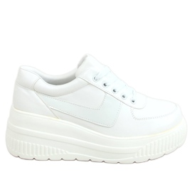 Hvide sneakers med høj sål E3141 Hvid